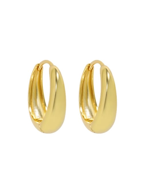 18K gold [12mm] 925 Sterling Silver Geometric Luxury Huggie Earring